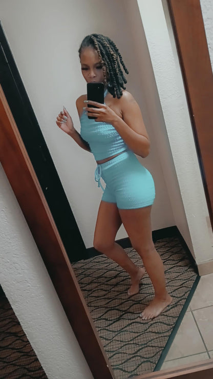 Sexy Open Back 2pc Short Set