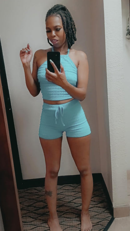 Sexy Open Back 2pc Short Set